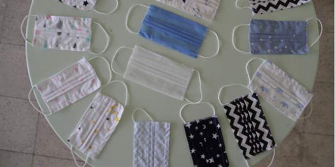 Liseden 17 farkl� renk ve desende maske �retimi