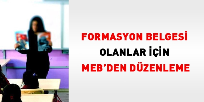 Formasyon belgesi olanlar için MEB'den düzenleme