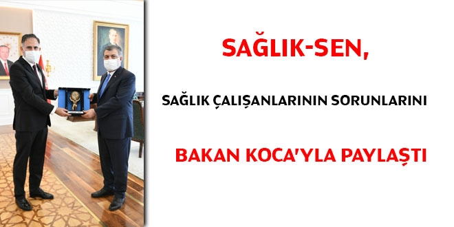 Sağlık-Sen, sağlık çalışanlarının sorunlarını Bakan Koca'yla paylaştı