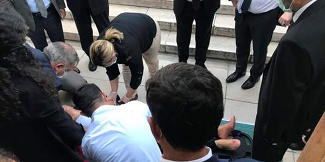 Meclis'te kaza ge�iren HDP'li Be�ta�, hastaneye kald�r�ld�