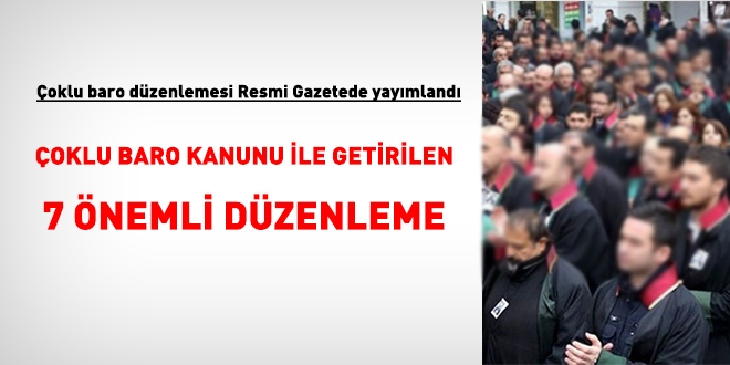 Çoklu baro kanunu yürürlüğe girdi. İşte getirilen 7 önemli düzenleme