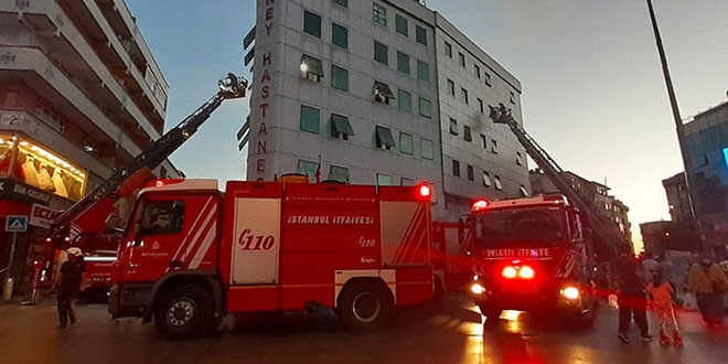 Esenler'de �zel bir hastanede yang�n