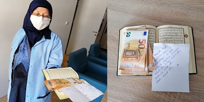 Karantina için odalarında kaldığı öğrenciler için 400 Euro bırakmış