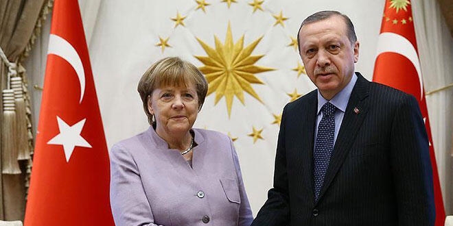 Cumhurbakan Erdoan, Almanya Babakan Merkel ile grt