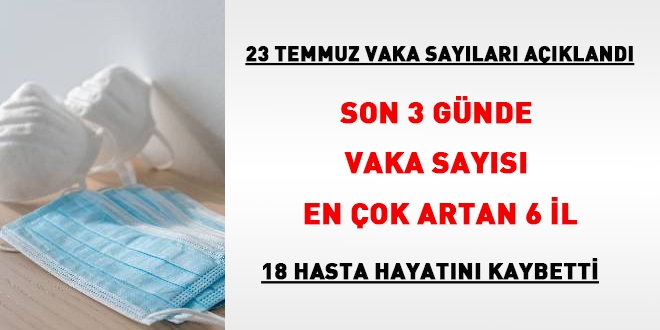 Son üç günde vaka sayısı en çok artan 6 il