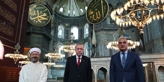 Cumhurbakan Erdoan, ikinci kez Ayasofya Camii'nde