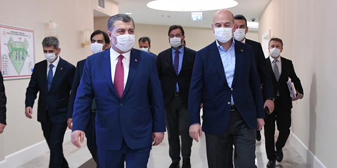 Bakanlar Koca ve Soylu, Kovid-19'u görüştü