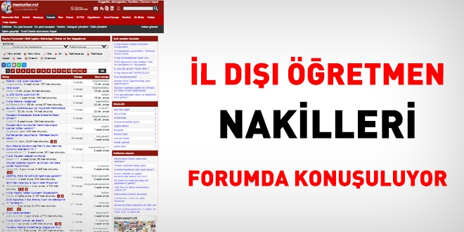 İl dışı öğretmen nakilleri forumda konuşuluyor