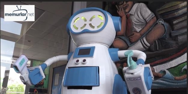 Ateş ölçüp dezenfektan sıkan, maske veren robot geliştirdiler