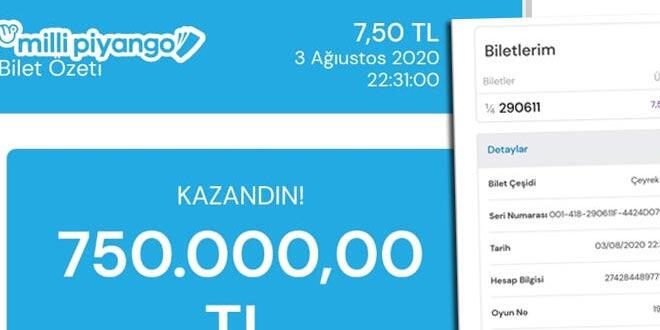 Kendi kombinasyonunu olu�turdu, 750 bin TL ikramiye kazand�