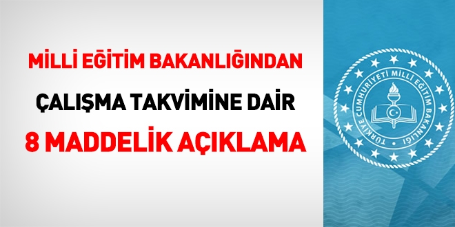 MEB'den çalışma takvimine dair 8 maddelik Genelge