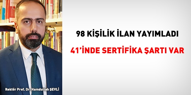 Van Yüzüncü Yıl Üniversitesinin ilanında, kadroların yarısında kişiye özel sertifika şartları var!
