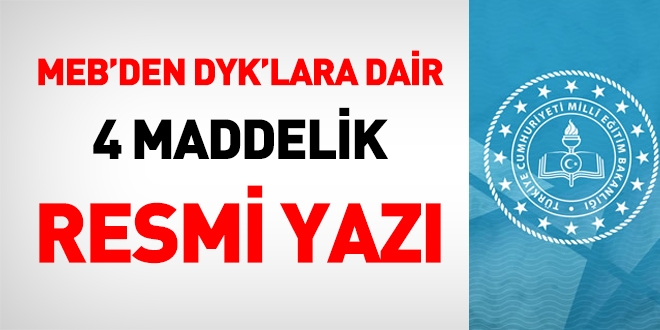 31 Austos'ta balayacak DYK'larn i takvimine dair 4 maddelik resmi yaz