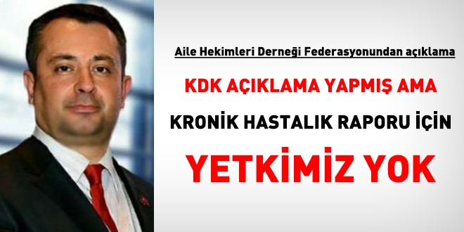 Aile hekimleri: Kronik hastalık raporu için yetkimiz yok