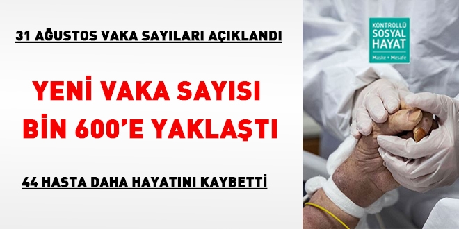 Yeni vaka sayısı 1600'e yaklaştı
