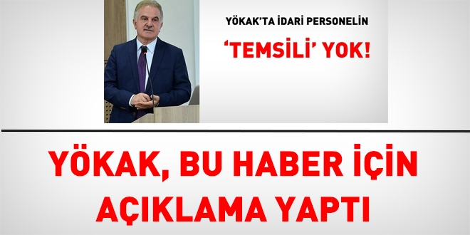 'İdari personelin temsili yok' haberlerine ilişkin açıklama