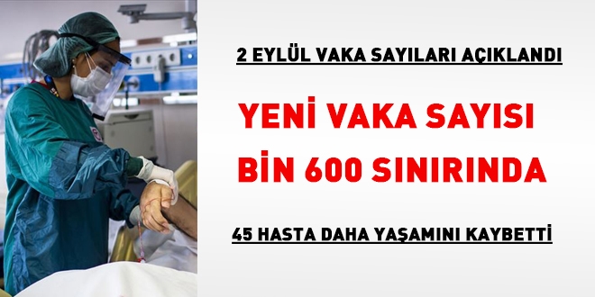 Yeni vaka sayısı bin 600 sınırında