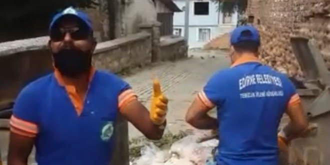 Temizlik işçisinin çöp tepkisi sosyal medyada gündem oldu