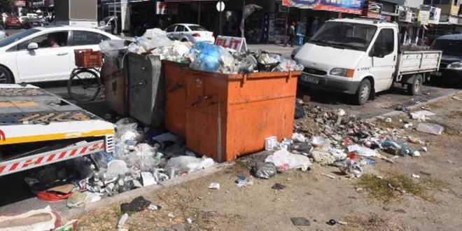 Bu ilçede çöpler toplanmadı, esnaf fare kovaladı