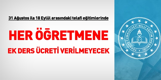 MEB'den telafi eğitimindeki ek ders ücretlerine yönelik açıklama