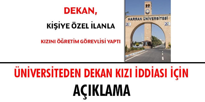 Üniversiteden dekan kızı iddiası için açıklama