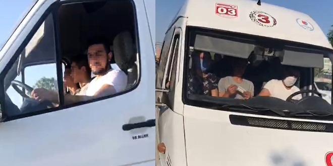Polisi görünce maske taktılar ama cezadan kaçamadılar