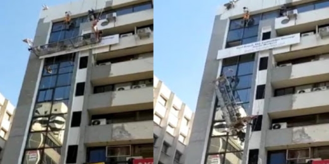 Halat koptu, baba ve olu son anda kurtuldu