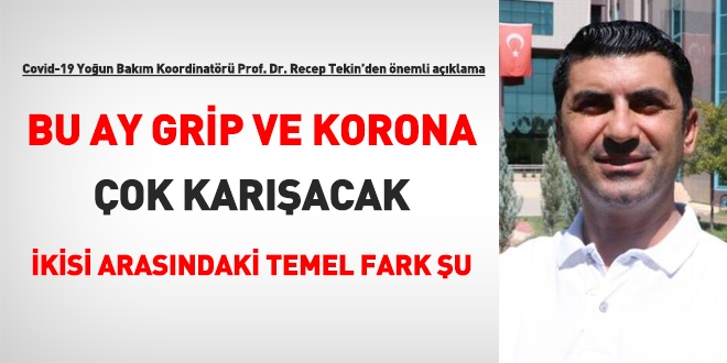 Prof. Recep Tekin: Bu ay grip ve korona ok karacak. Temel fark solunum sknts