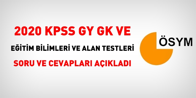 2020 KPSS soru kitapklar ve cevap anahtarlar yaymland