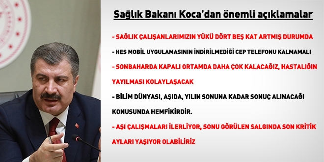 Bakan Koca: Salgının sonunun yakın olduğu görülüyor
