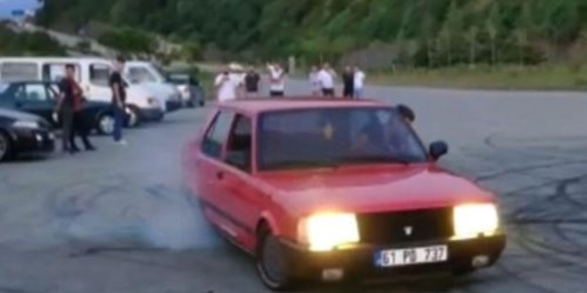 Drift yapan sürücüye 8 bin 294 TL para cezası kesildi