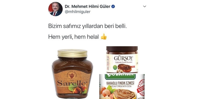 Başkandan Nutella'ya gönderme: Hem yerli, hem helal