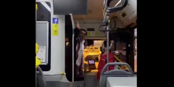 Özel halk otobüsü şoföründen bisikletli kadına saldırı
