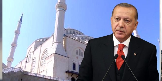 Erdoğan Çamlıca Camii'nde cemaate seslendi