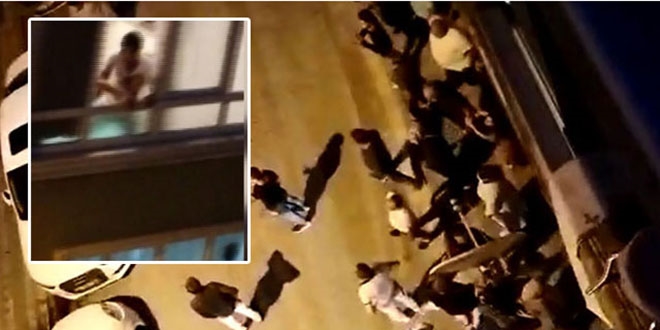 Komularn vazolu bardakl park kavgas kamerada