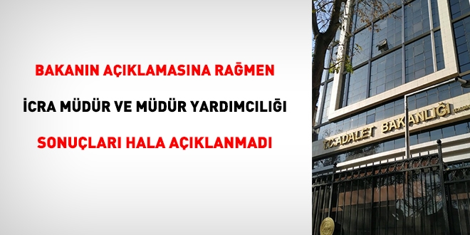 Bakanın açıklamasına rağmen İcra müdür ve müdür yardımcılığı sonuçları hala açıklanmadı