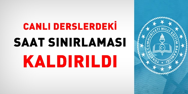 MEB canlı ders uygulamasındaki saat sınırlamasını kaldırdı