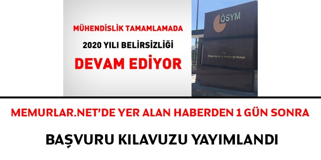 2020 mühendislik tamamlama başvuruları başladı
