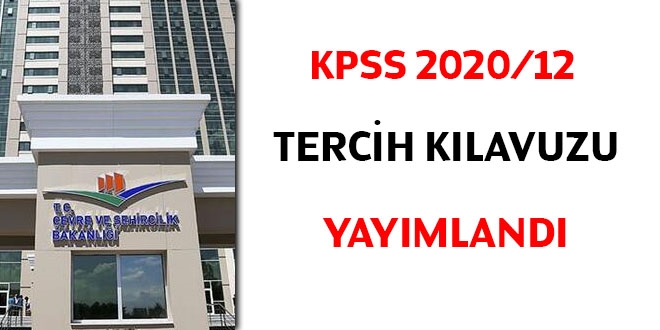 KPSS 2020/12 tercih klavuzu yaymland