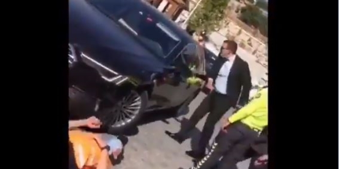 MHP'li Haberal'ın şoförü, belediye personeline kasten çarptı