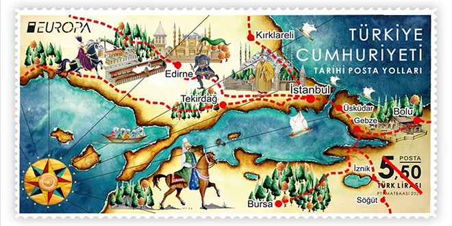 'Tarihi Posta Yollar' temal pul Avrupa birincilii getirdi