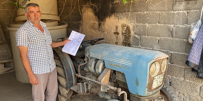 Kullanılmayan traktöre köprüden kaçak geçiş cezası geldi