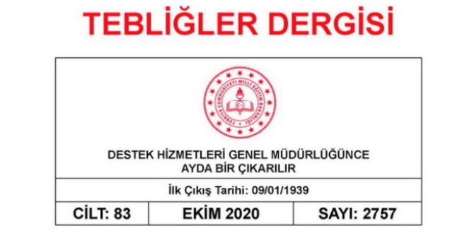 Ekim ayı tebliğler dergisi yayımlandı