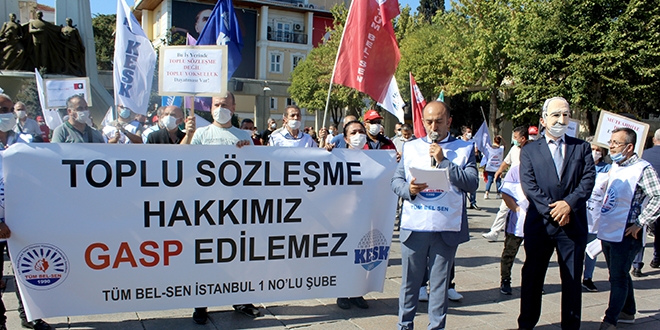 TÜM BEL-SEN üyelerinden toplu sözleşme protestosu