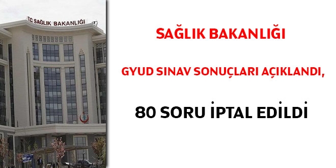 Sağlık Bakanlığı GYUD sınav sonuçları açıklandı, 80 soru iptal edildi