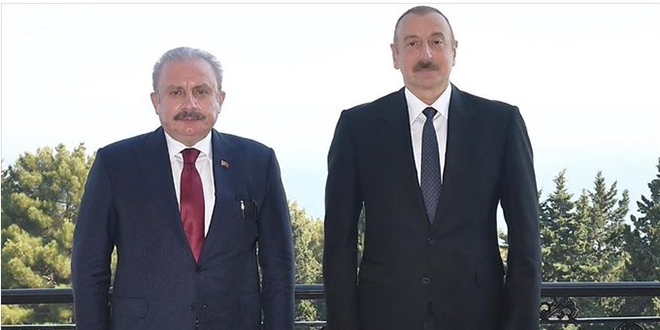 İlham Aliyev, TBMM Başkanı Şentop'u kabul etti