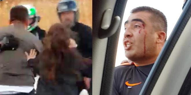 Otomobil sürücüsünü çocuklarının gözü önünde dövdüler