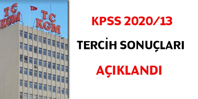 KPSS 2020/13 tercih sonular akland