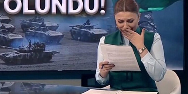Azerbaycanlı spiker haberi gözyaşlarıyla duyurdu