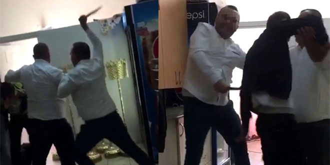 Kafeteryada taciz iddiası! Sopalar havada uçuştu